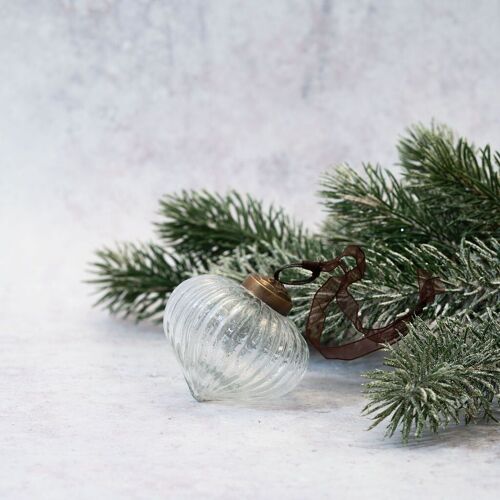 2" Clear Ribbed Lantern Christmas Decoration