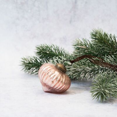 Farol navideño con nervaduras rosas de 2"