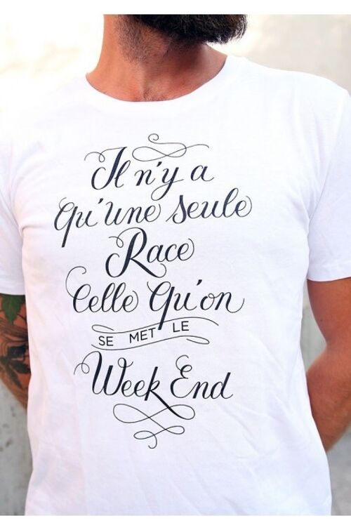 Tshirt Homme - Une seule race - Blanc
