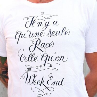 Men's Tshirt - One Race - White