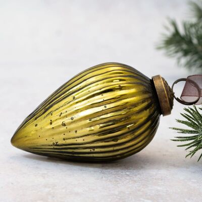 Piña de vidrio de oliva de 3"