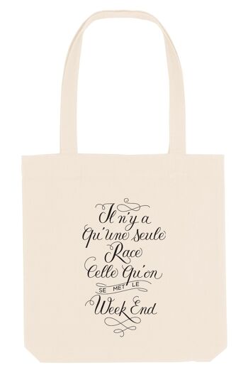 Tote Bag - Une seule race - Ecru