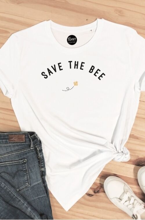 T-Shirt Femme - Save the bee - Blanc