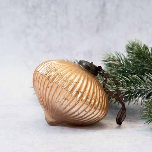 4" Champagne Ribbed Lantern