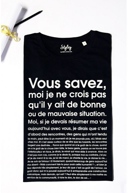 T-Shirt Homme - Vous savez je pense - Noir