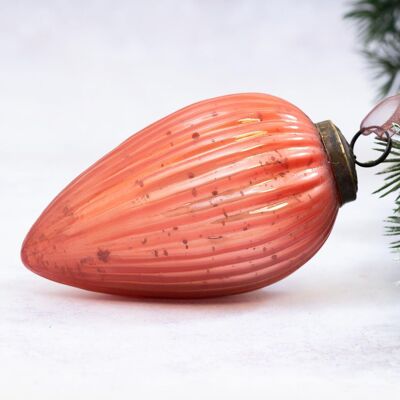 Pomme de pin en verre pêche de 4 po
