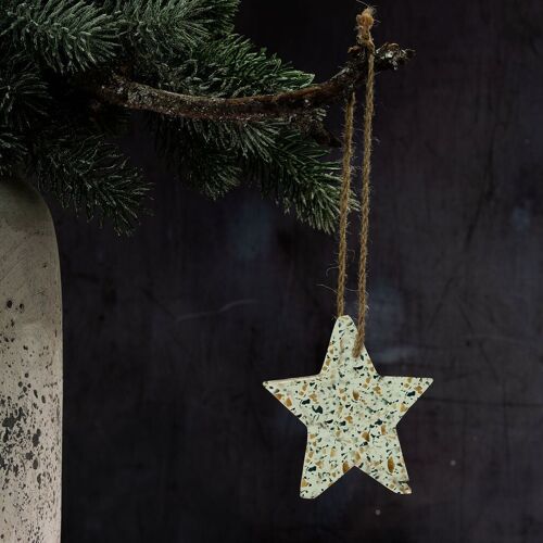Earthy Coloured Terrazzo Hanging Star Decoration