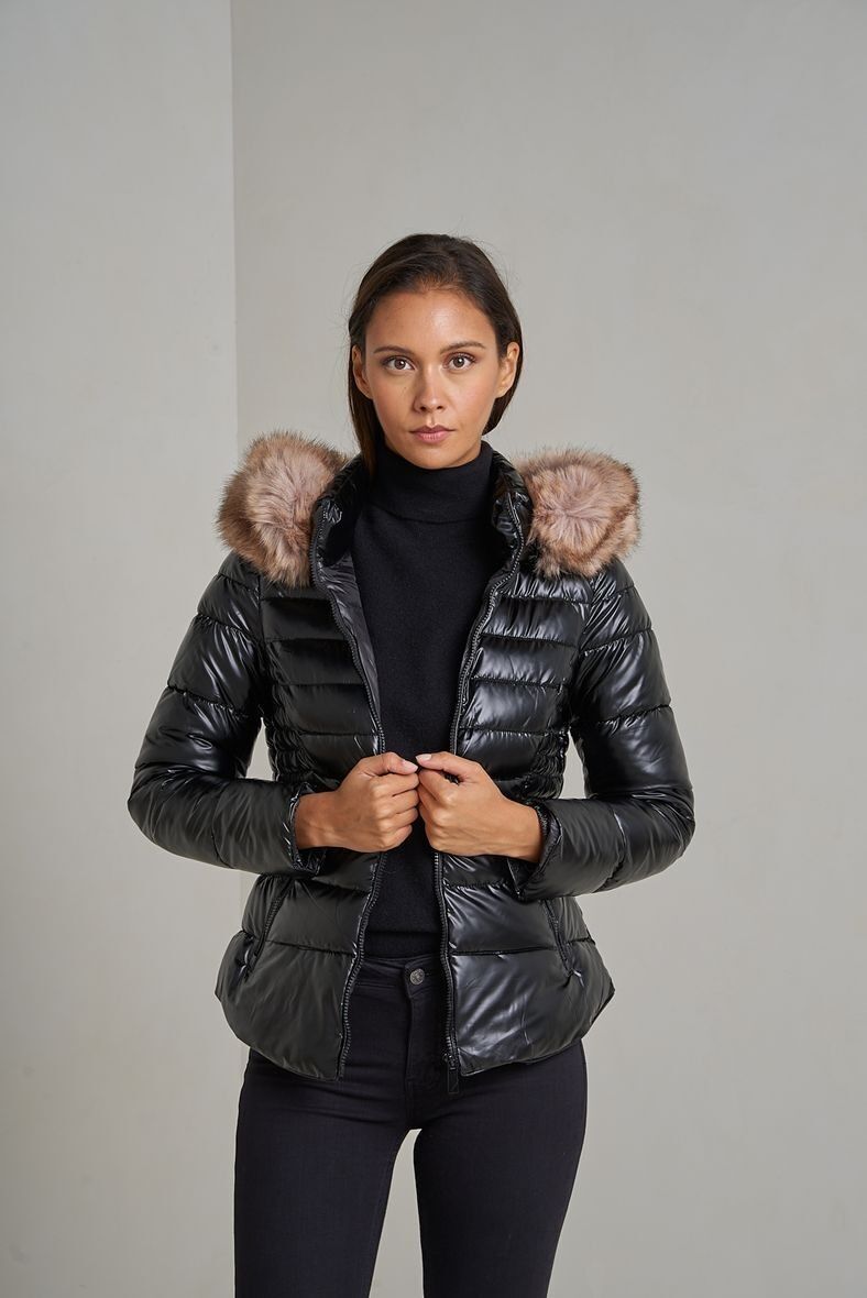 Buy wholesale Long sleeveless oversized metallic down jacket