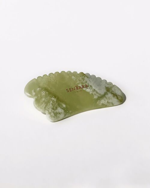Gua Sha Corne à Dents Jade Vert - Outil de massage