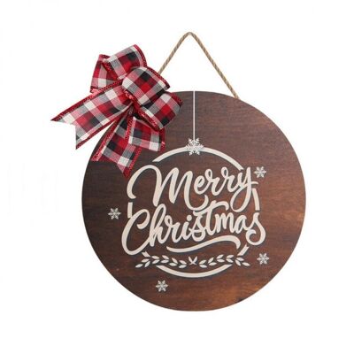 Décoration de porte en bois de Noël 38x38cm MB-2601E