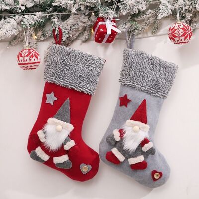 Chaussette décorative de Noël en 2 modèles 25x40cm MB-2629