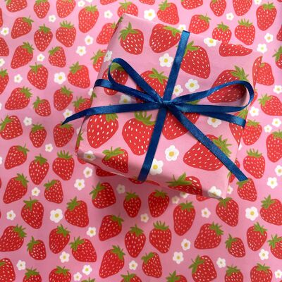 Carta Da Imballaggio Di Fragole Dolci