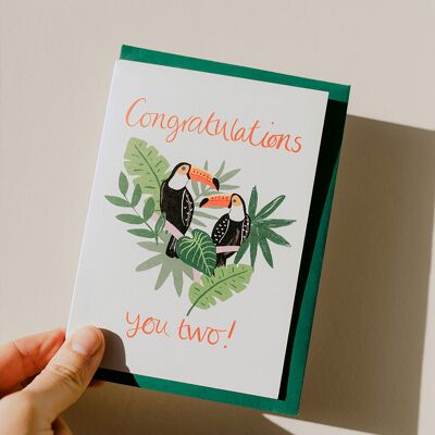 Félicitations à vous deux !Carte Toucans