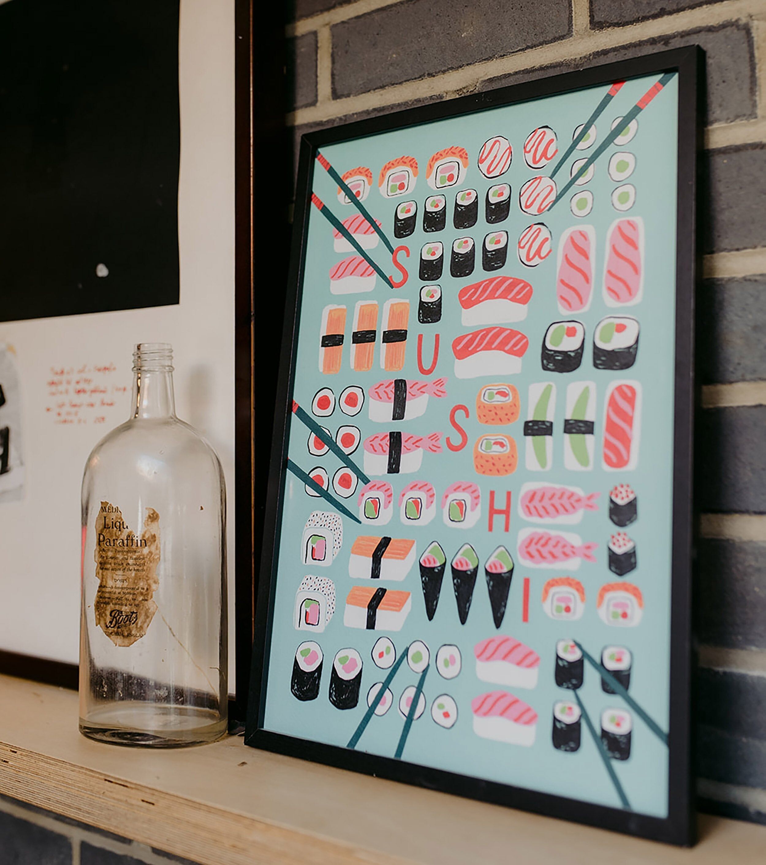 Lámina artística de comida de sushi