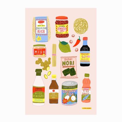 Torchon en coton biologique aux ingrédients asiatiques - PRÉCOMMANDE