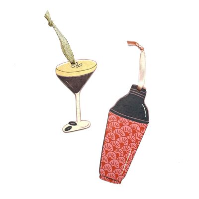 Juego de decoración navideña de espresso martini