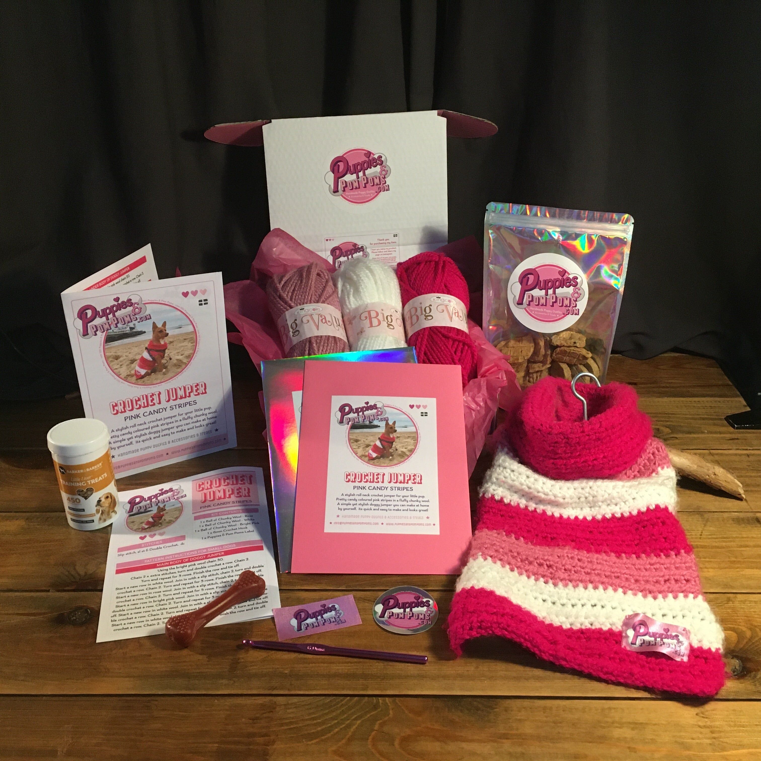 Deluxe Doggy Jumper Crochet Craft Kit - Pink