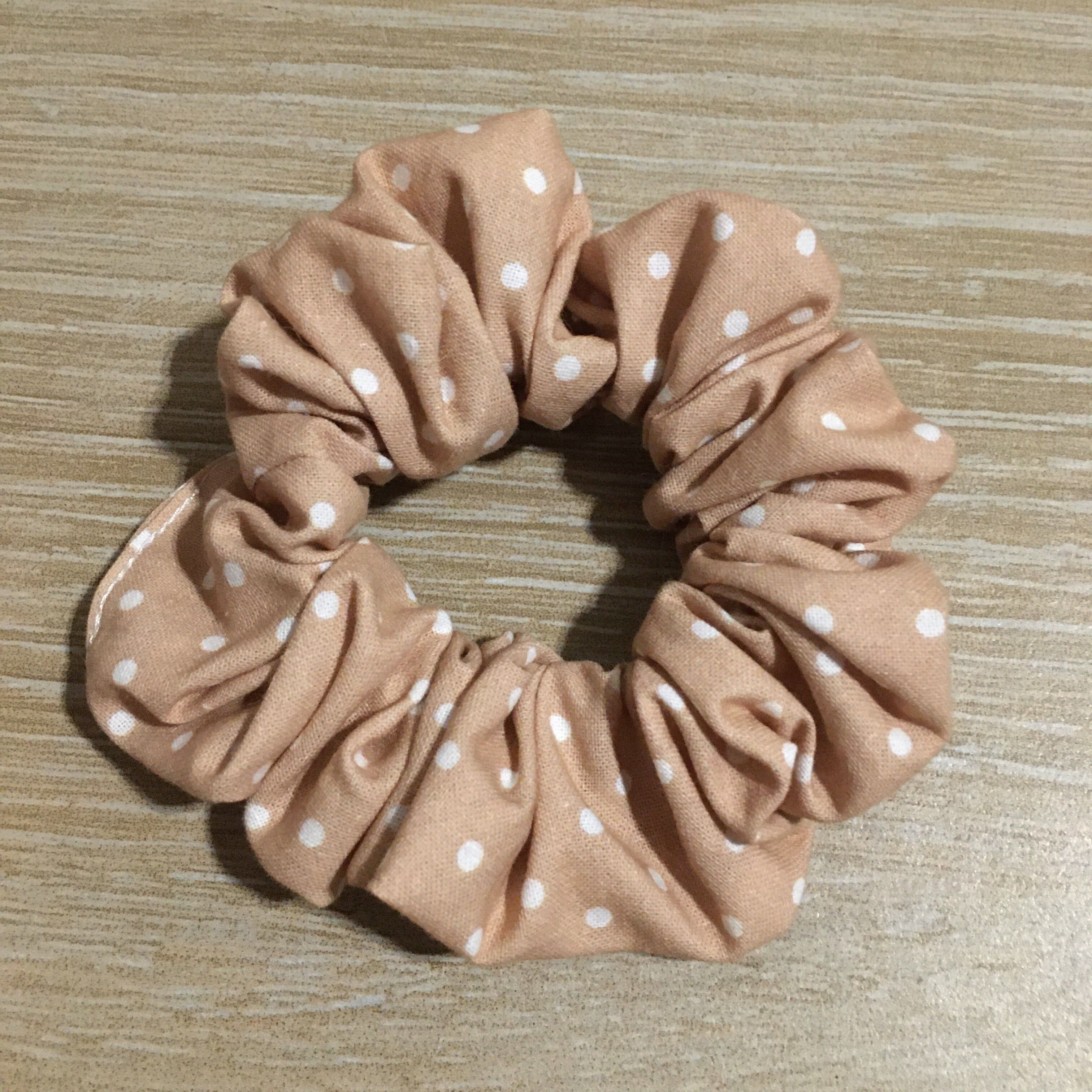 Latte Love Polka Dot Scrunchie