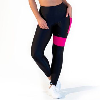 legging taille haute rose fluo 2