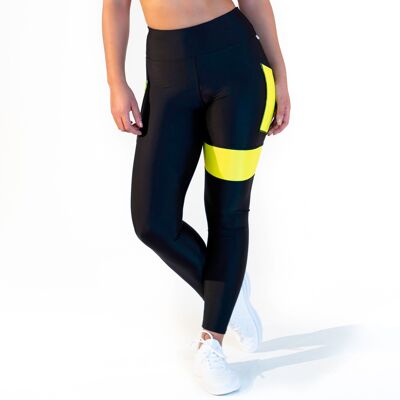 leggings vita alta giallo fluo