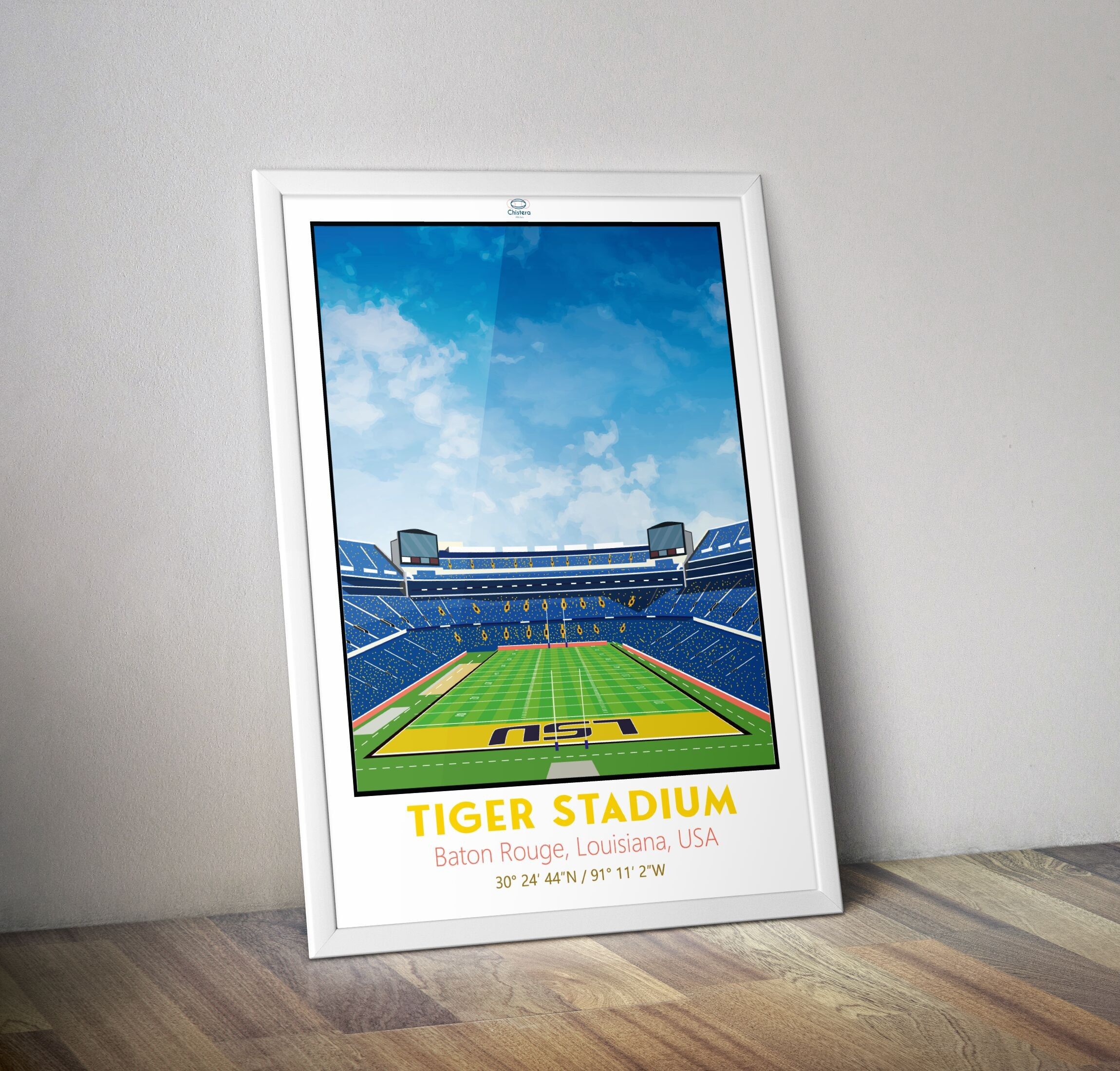 Tiger Stadium I Stadionplakat US-Fußballplakat Baton Rouge Louisiana