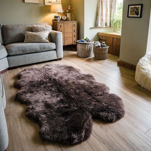 Chocolate Quad Sheepskin Rug 190-200cm