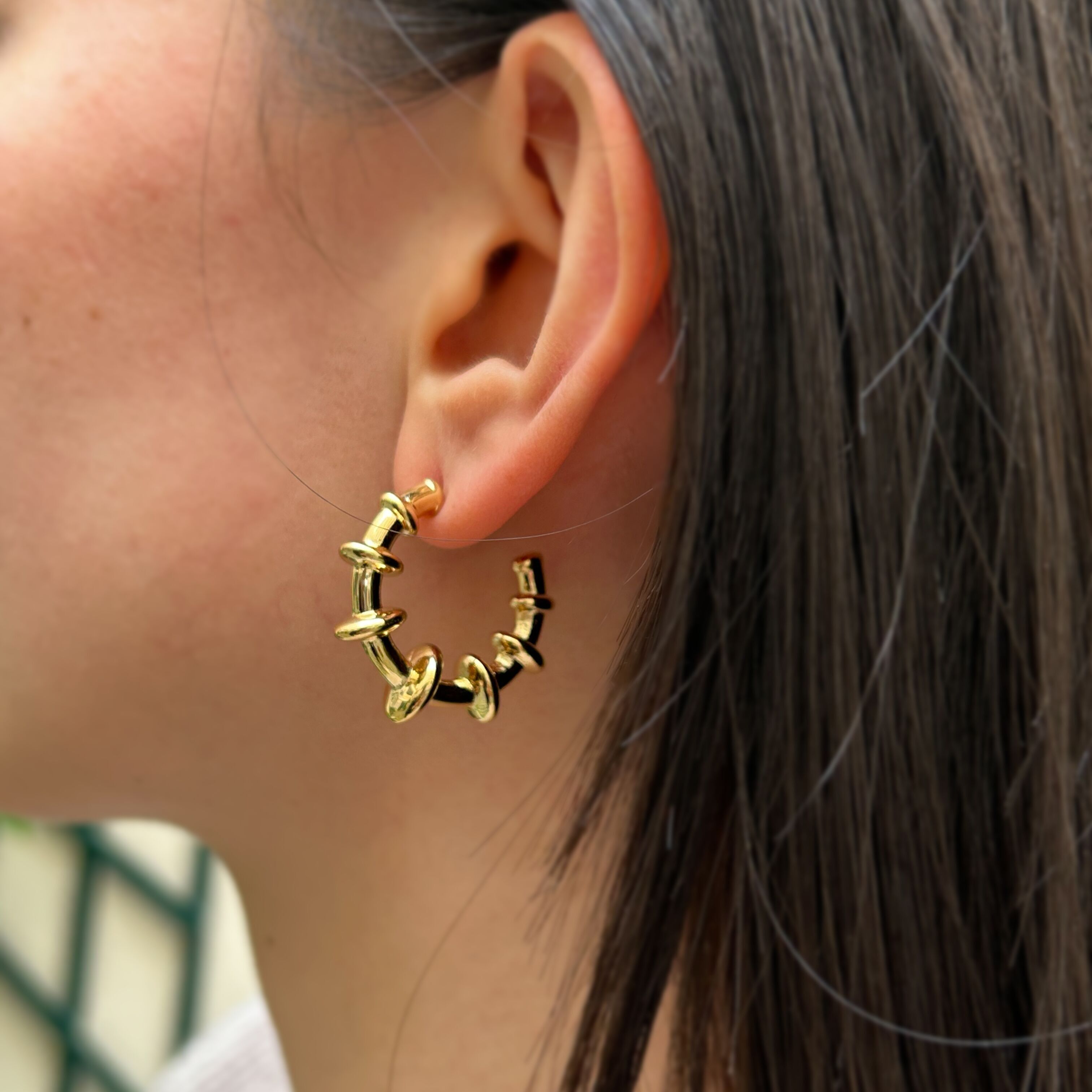 Rimmy Creoles - ring with circles - 2 sizes