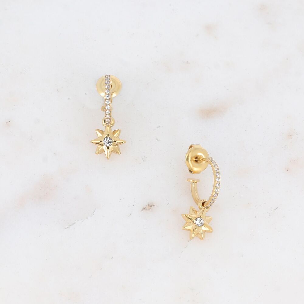 Scharlachrote Creolen – Stern und Zirkonoxid