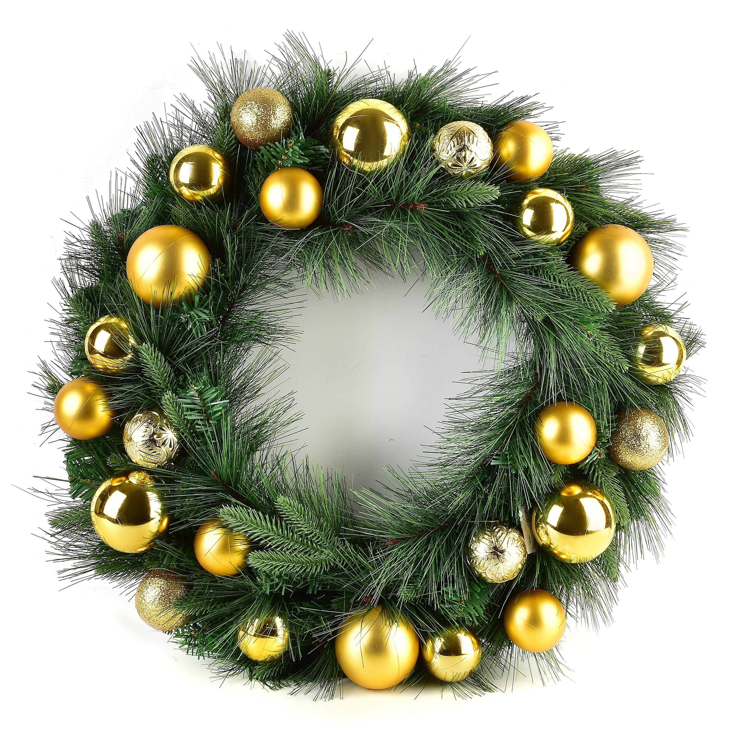 SANTA LILA Wreath 60cm green and gold