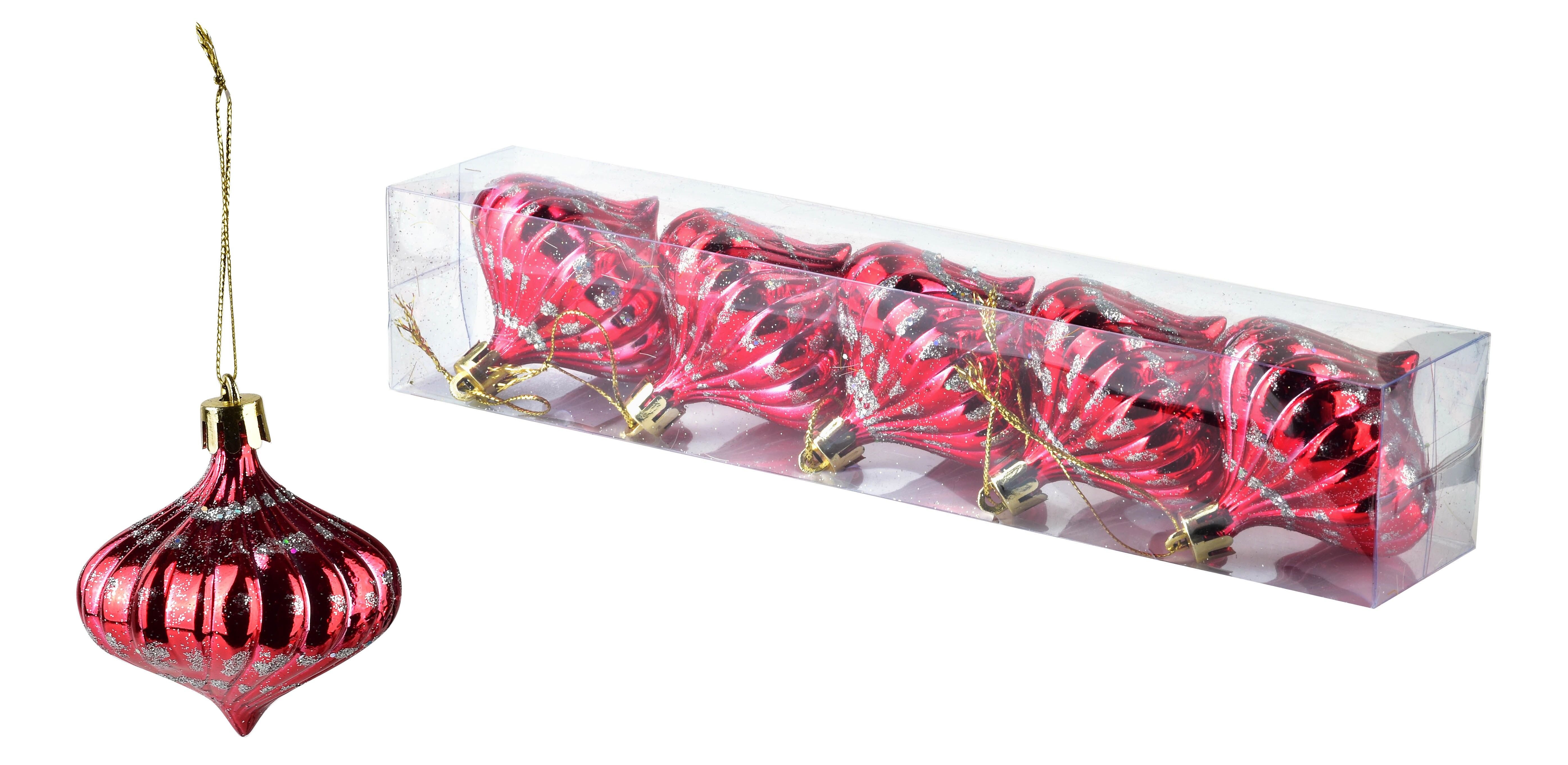 Lot de 5 boules de Noël LILA