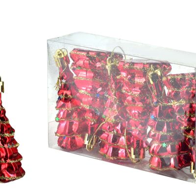SANTA LILA Juego de 6 bolas 4xh8 rojo oro árbol de Navidad