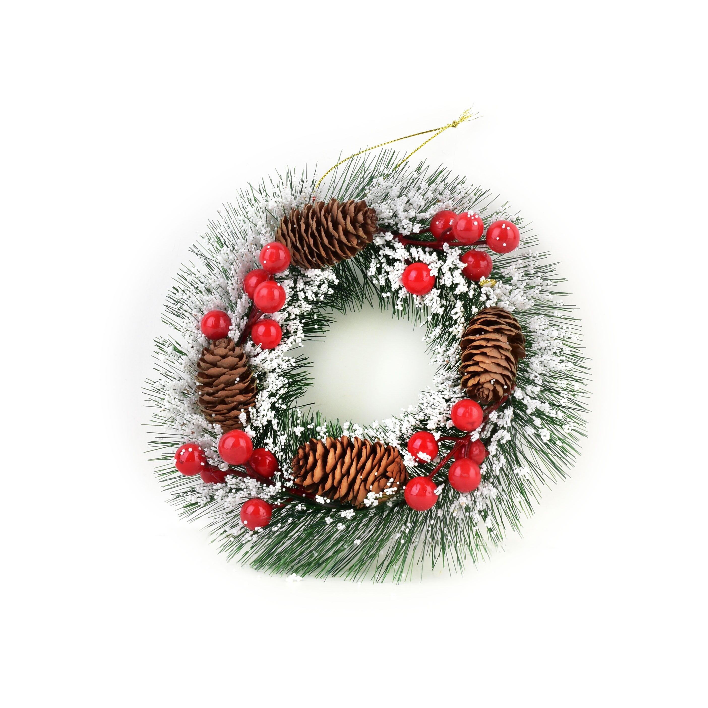 SANTA LILA Wreath 20cm pine cones, snow