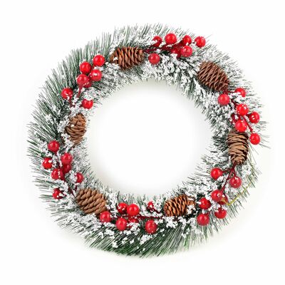 Ghirlanda SANTA LILA 30cm pigne neve