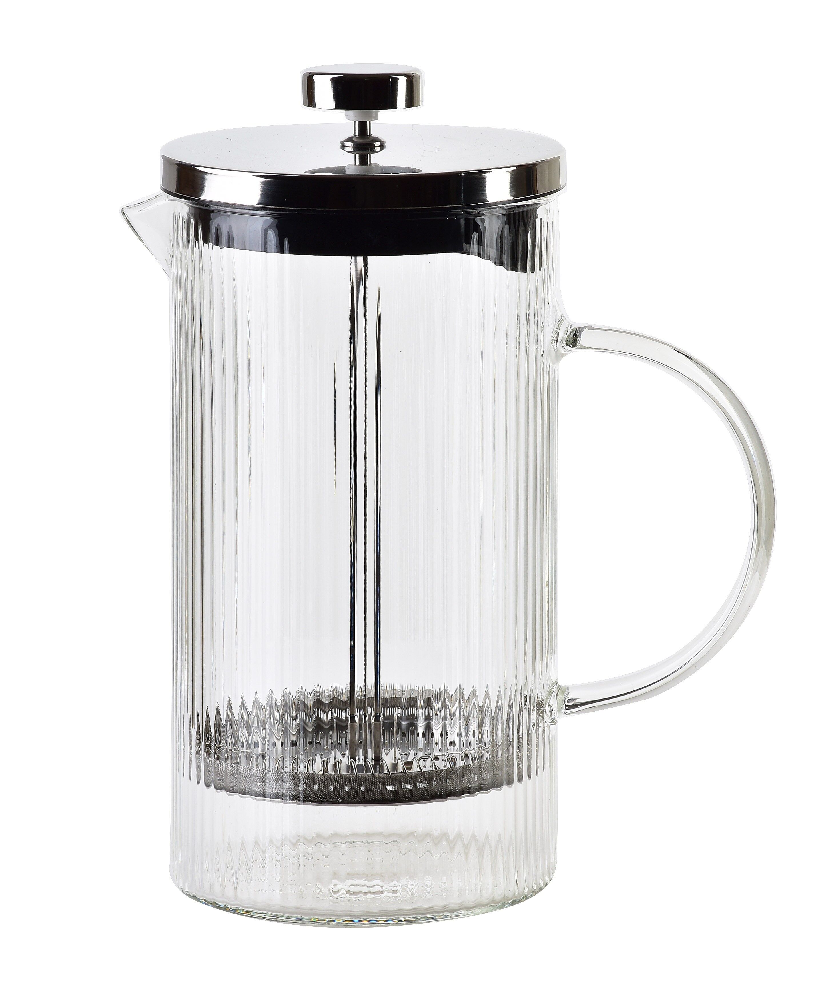 PETER Jug with plunger french press strips 1000ml 10.5 x 17 x h 20.5 cm