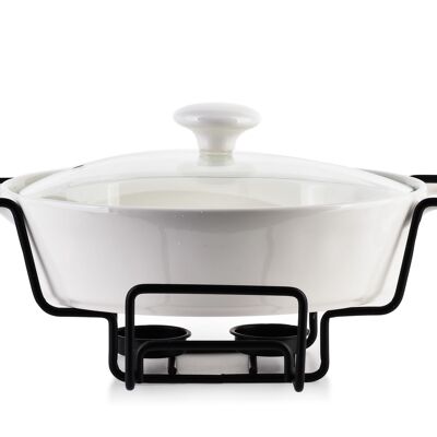 CUISINE MODERNE Batterie de cuisine avec réchaud 1.1L 2x18.7xh6.2 Cm