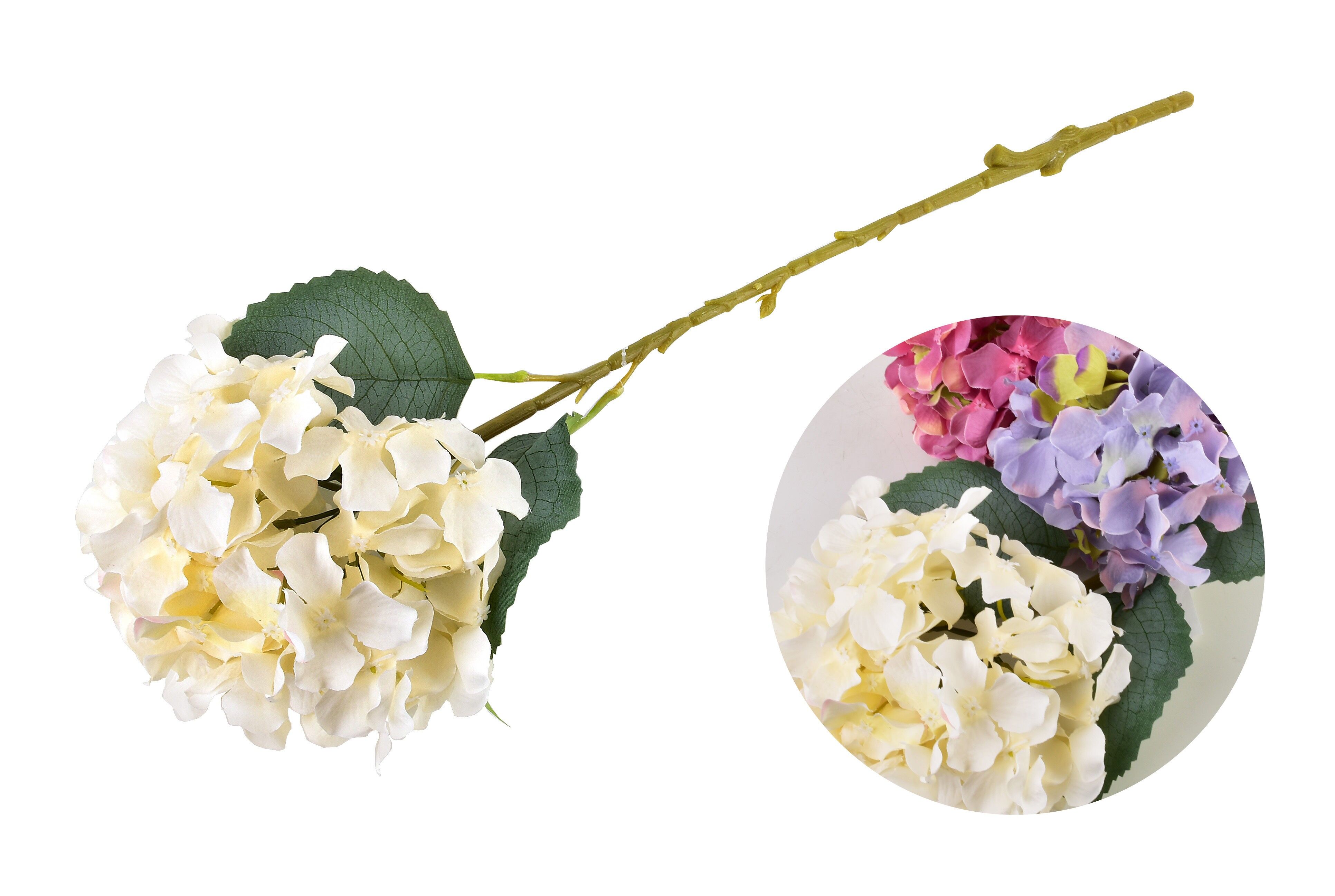 VIRIDIS Artificial flower hydrangea 62x16cm cream