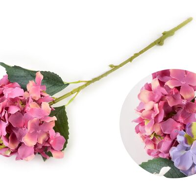 VIRIDIS Flor artificial hortensia 62x16cm rosa