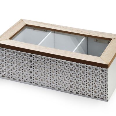 Coffret SADIE 24x12,6xh8cm 3 compartiments Grille viennoise