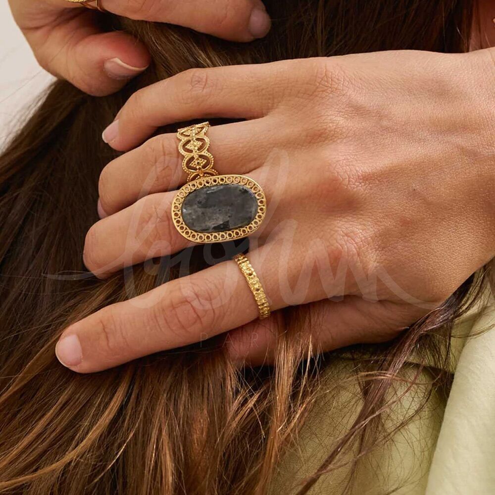 Bague Derrick - anneau effet maille ajourée