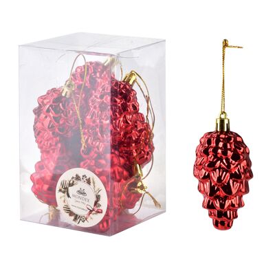 SANTA LILA Set de 8 bolas de piña 8x4cm