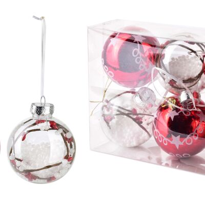 SANTA LILA Set de 6 bolas 7x7x8