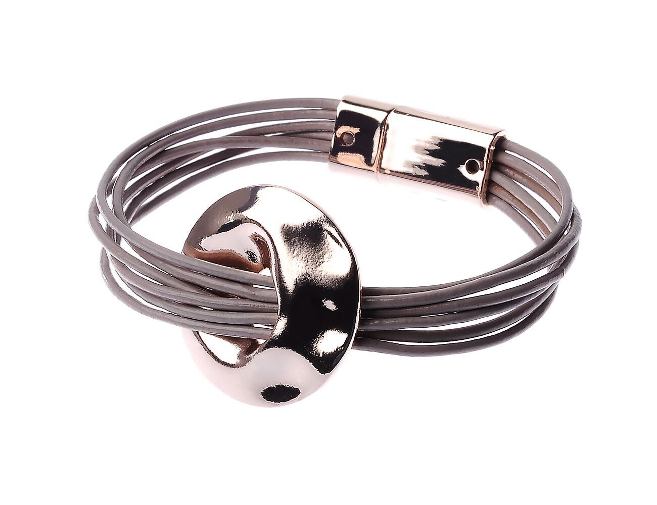 Braccialetto Urban Chic Multi Strap Hammered Disc