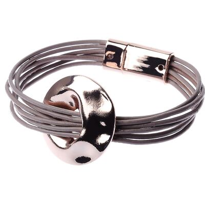 Pulsera de discos martillados con múltiples tiras Urban Chic
