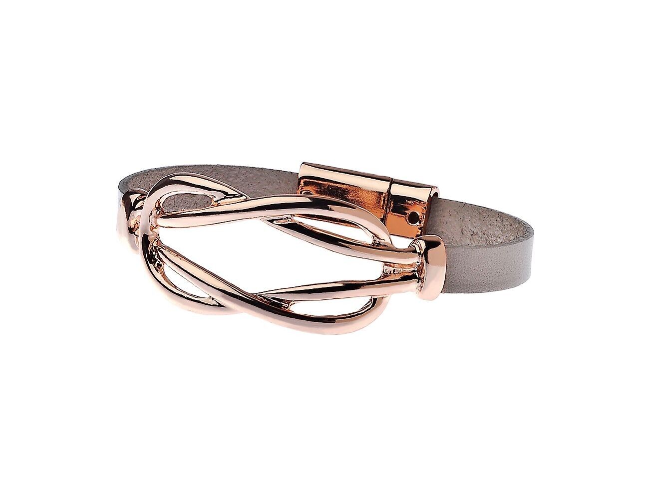 Braccialetto largo in pelle Boho Knot