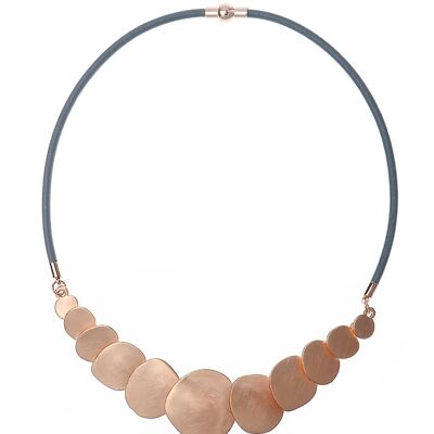 Choker in pelle Urban Chic con disco testurizzato e chiusura magnetica