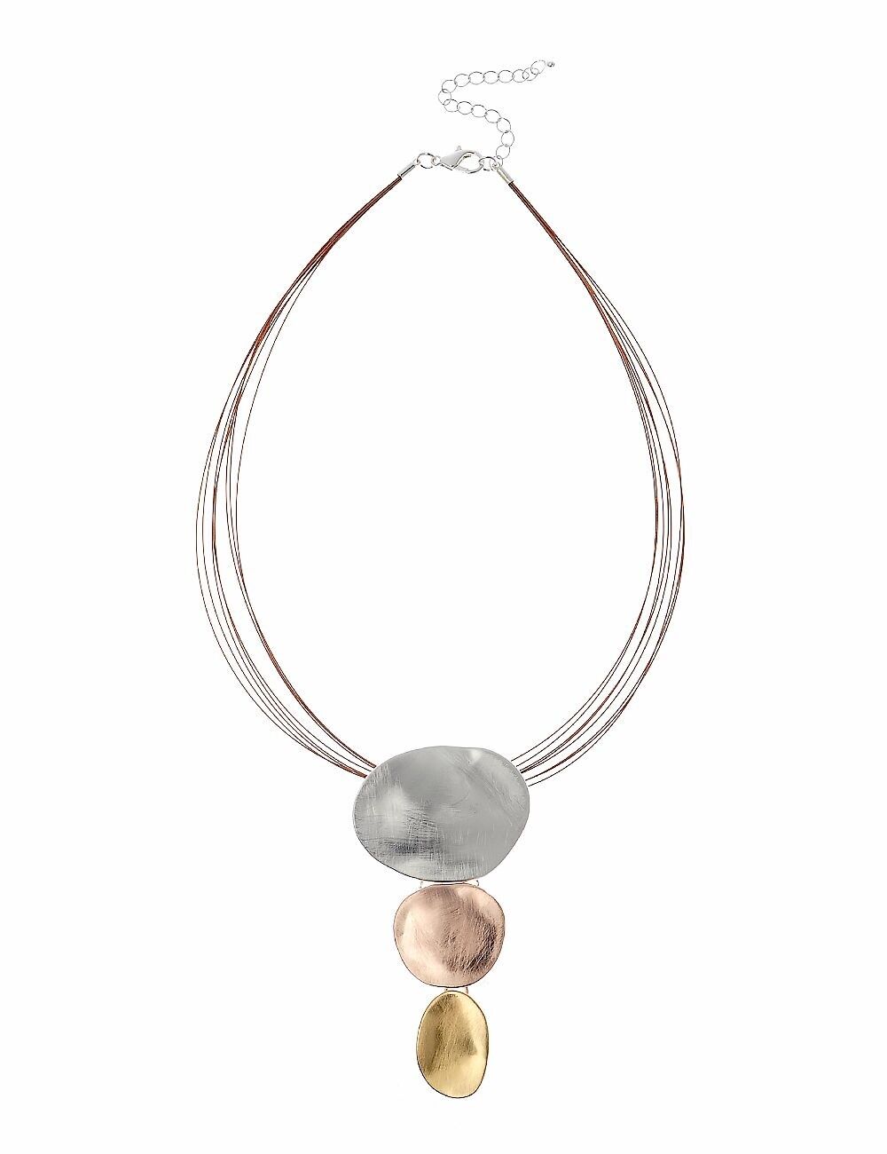 Collana con colletto Eclectic Fusion con pendente a disco testurizzato Tritone