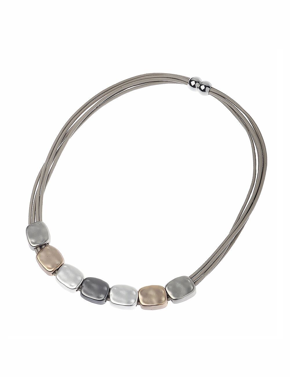 Trend Flex – Dreifarbige Halskette aus Kieselsteinleder