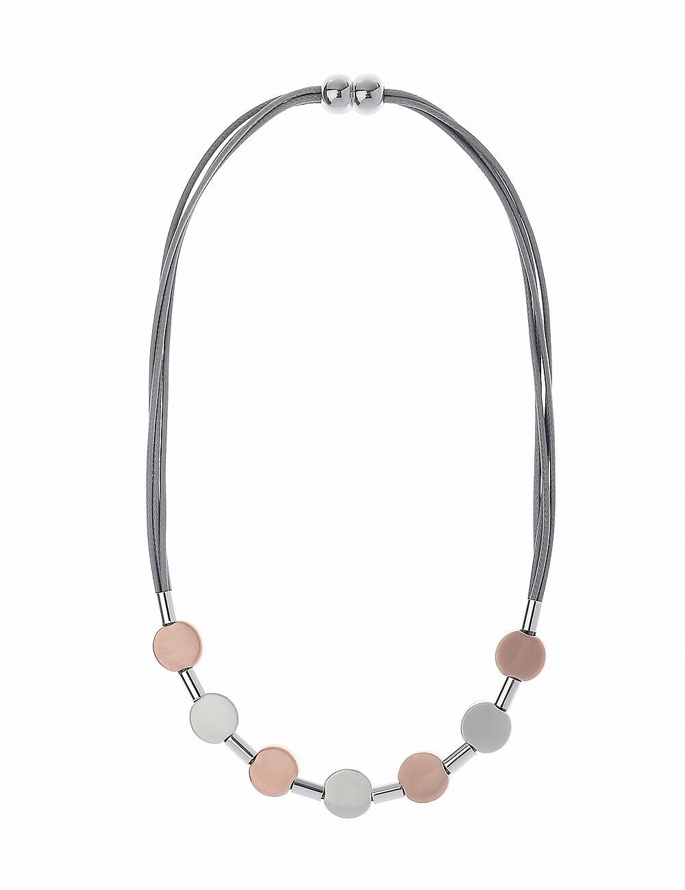 Collana multifilo Silver Mist con perline Orb