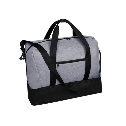 Bolso viaje poliester 6000D acabado denim con protector RFID. Compartimento Portazapatos