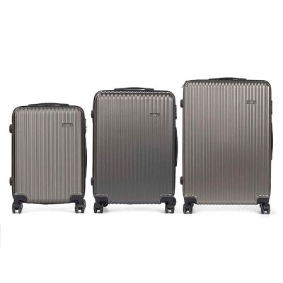 Lot de 3 valises trolley en ABS, légères et résistantes. Conception de ruban.